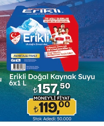 Erikli Doğal Kaynak Suyu 6X1 L