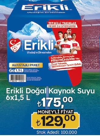 Erikli Doğal Kaynak Suyu 6X1,5 L
