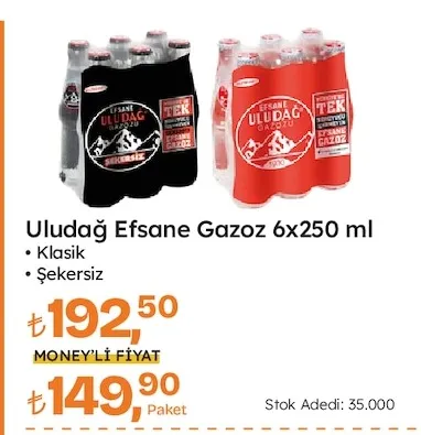 Uludağ Efsane Gazoz 6X250 Ml