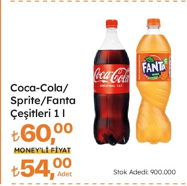 Coca-Cola/ Sprite/Fanta Çeşitleri 1 L