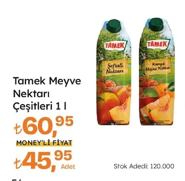Tamek Meyve Nektarı Çeşitleri 1 L