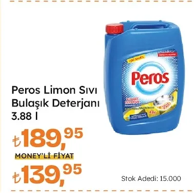 Peros Limon Sıvı Bulaşık Deterjanı 3.88 L