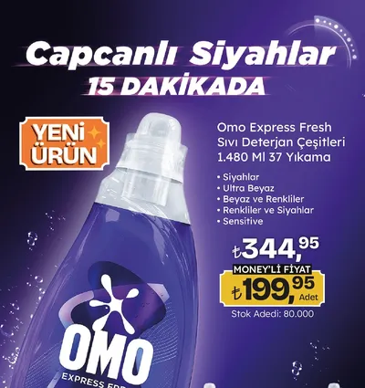 Omo Express Fresh Sıvı Deterjan Çeşitleri 1.480 Ml 37 Yıkama