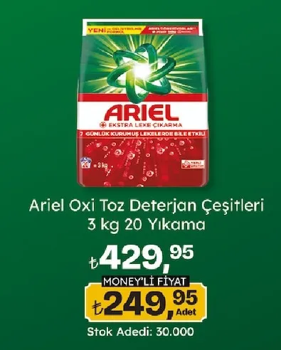 Ariel Oxi Toz Deterjan Çeşitleri 3 Kg 20 Yıkama