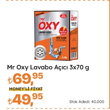 Mr Oxy Lavabo Açıcı 3X70 G
