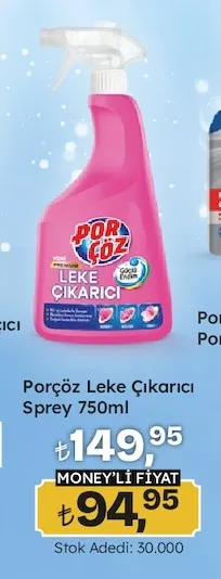 Porçöz Leke Çıkarıcı Sprey 750Ml