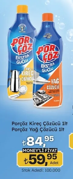 Porçöz Kireç Çözücü 1Lt Porçöz Yağ Çözücü 1Lt