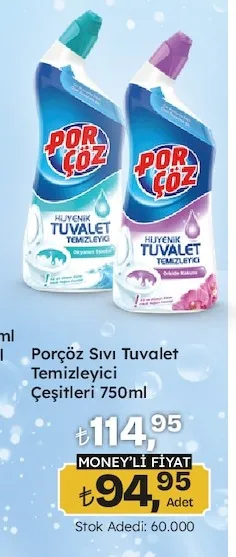 Porçöz Sıvı Tuvalet Temizleyici Çeşitleri 750Ml