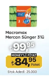 ম্যাক্রোম্যাক্স Mercan Sünger 3'Lü