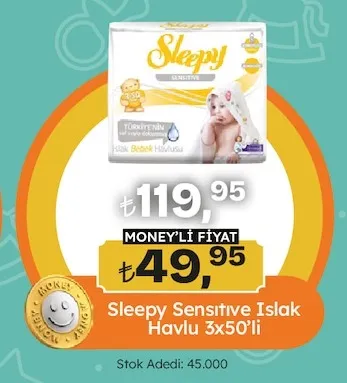 Sleepy Sensitive Islak Havlu 3X50'Li