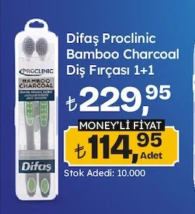 Difaş Proclinic Bamboo Charcoal Diş Fırçası 1+1