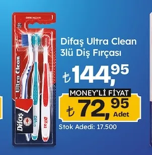Difaş Ultra Clean 3Lü Diş Fırçası