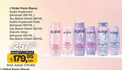 L'Oréal Paris Elseve Hydra Hyaluronic Şampuan 300 Ml / Saç Bakım Kremi 250 Ml