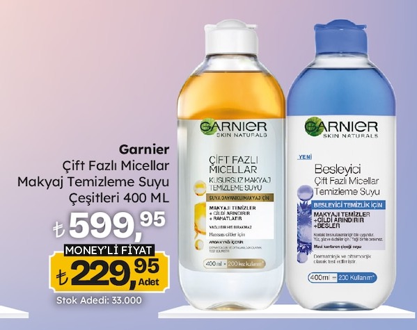 Garnier Çift Fazlı Micellar Makyaj Temizleme Suyu Çeşitleri 400 Ml