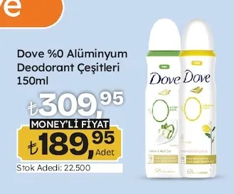 Dove %0 Alüminyum Deodorant Çeşitleri 150Ml