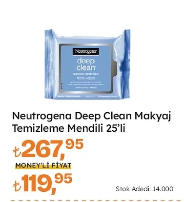 Neutrogena Deep Clean Makyaj Temizleme Mendili 25'Li