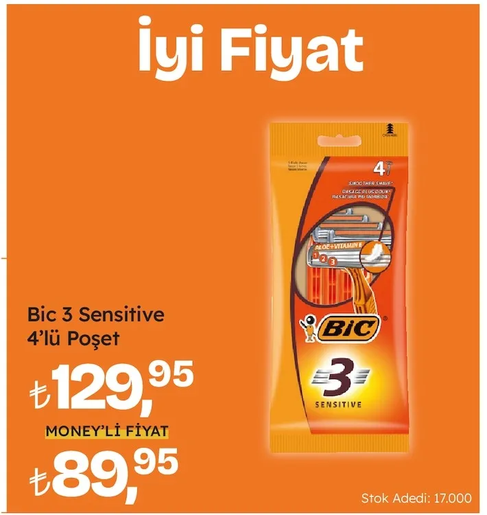 Bic 3 Sensitive 4'Lü Poşet
