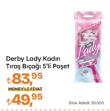 Derby Lady Kadın Tıraş Bıçağı 5'Li Poşet