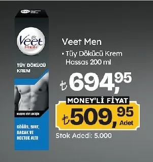 Veet Men Tüy Dökücü Krem Hassas 200 Ml