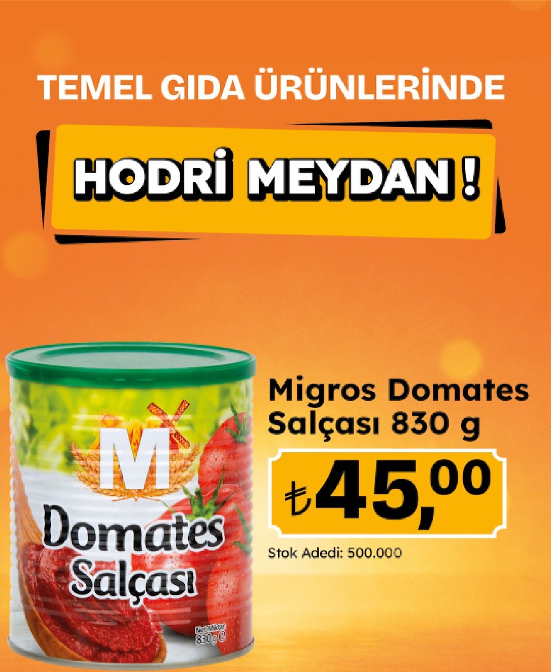 Migros Domates Salçası 830 G