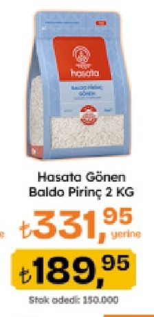 Hasata Gönen Baldo Pirinç 2 Kg