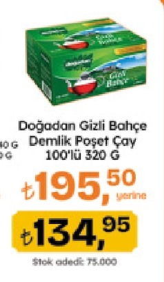 Doğadan Gizli Bahçe Demlik Poşet Çay 100'Lü 320 G