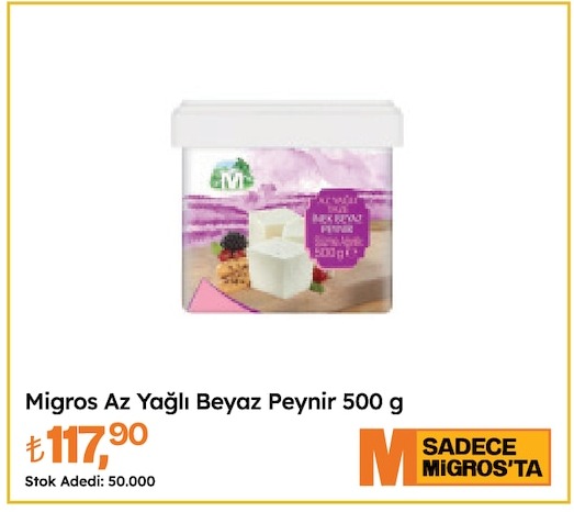 Migros Az Yağlı Beyaz Peynir 500 G