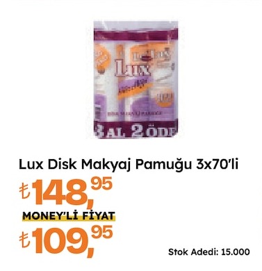 Lux Disk Makyaj Pamuğu 3X70'Li