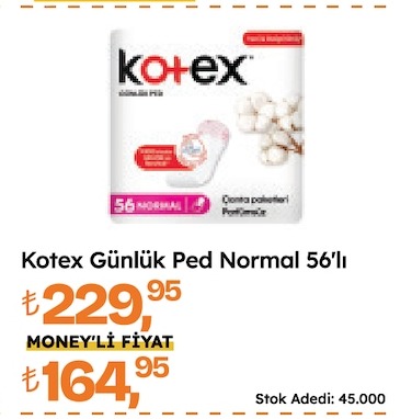 Kotex Günlük Ped Normal 56'Lı
