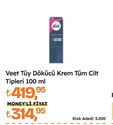 Veet Tüy Dökücü Krem Tüm Cilt Tipleri 100 Ml