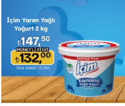 İçim Yarım Yağlı Yoğurt 2 Kg