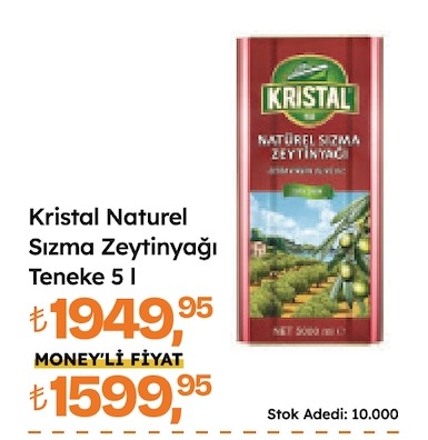 Kristal Naturel Sızma Zeytinyağı Teneke 5 L