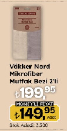 Väkker Nord Mikrofiber Mutfak Bezi 2'Li