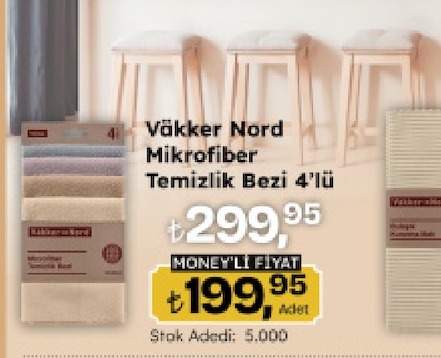 Väkker Nord Mikrofiber Temizlik Bezi 4'Lü