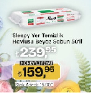 Sleepy Yer Temizlik Havlusu Beyaz Sabun 50'Li
