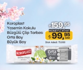 Koroplast Yasemin Kokulu Büzgülü Çöp Torbasi Orta Boy Büyük Boy
