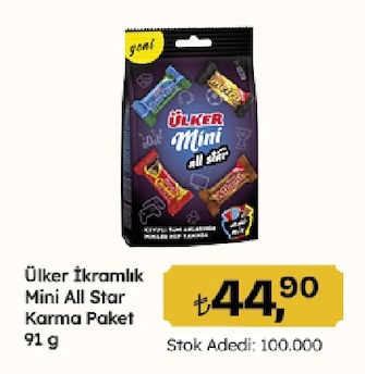 Ülker İkramlık Mini All Star Karma Paket 91 G