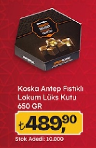 Koska Antep Fistikli Lokum Lüks Kutu 650 Gr