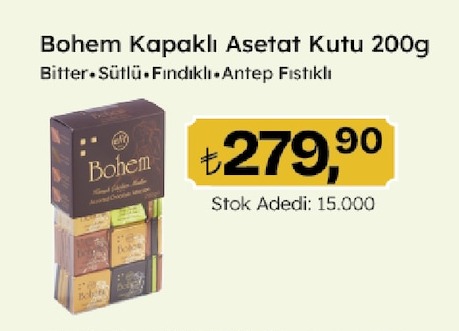 Bohem Kapaklı Asetat Kutu 200G