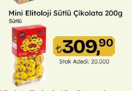 Mini Elitoloji Sütlü Çikolata 200G