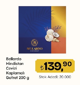 Bellardo Hindistan Cevizi Kaplamalı Gofret 200 G