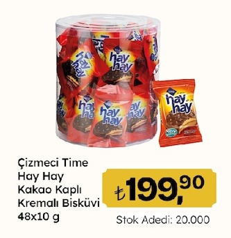 Çizmeci Time Hay Hay Kakao Kaplı Kremalı Biskuvi 48X10 G