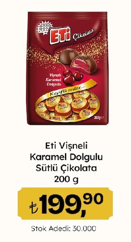 Eti Vişneli Karamel Dolgulu Sütlü Çikolata 200G