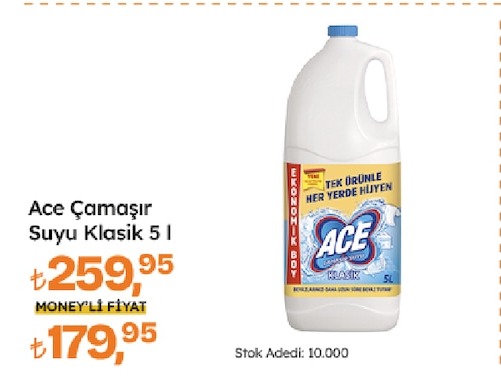 Ace Çamaşır Suyu Klasik 5 L