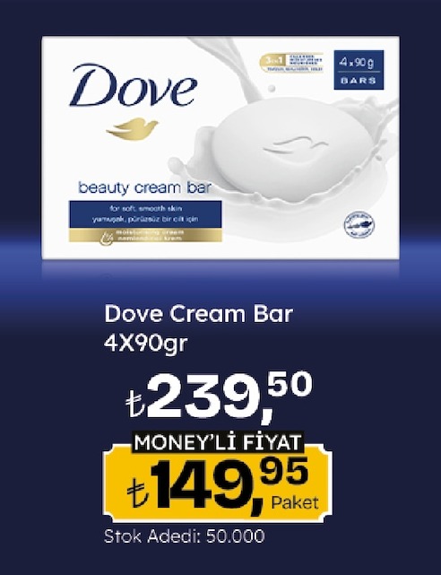 Dove Cream Bar 4X90Gr