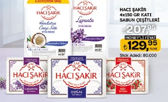 Haci Şakir 4X150 Gr Katı Sabun Çeşitleri