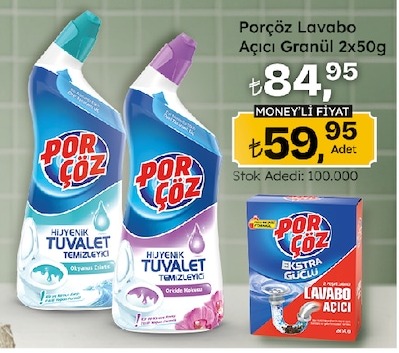 Porçöz Lavabo Açıcı Granül 2X50G