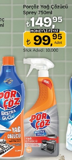 Porçöz Yağ Çözücü Sprey 750Ml