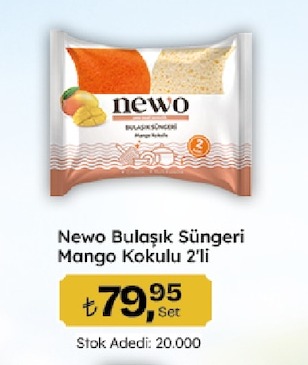 Newo Bulaşık Süngeri Mango Kokulu 2'Li