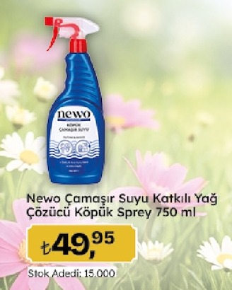 Newo Camasir Suyu Katkili Yag Cozucu Kopuk Sprey 750 Ml